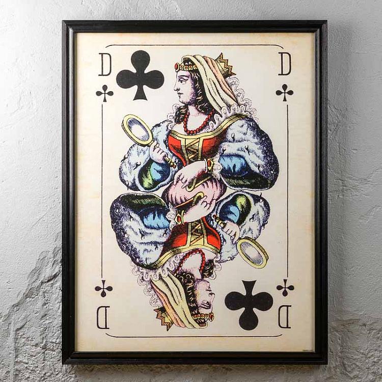 Картина-принт Трефовая Дама Cards Dame Clubs