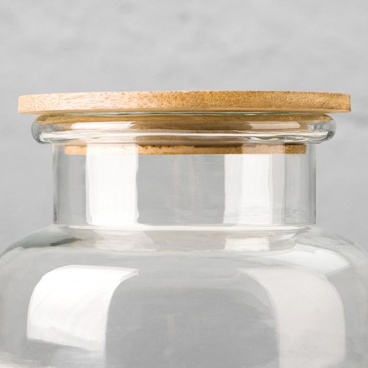Банка с деревянной крышкой, L Airtight Jar With Flat Wooden Lid Large