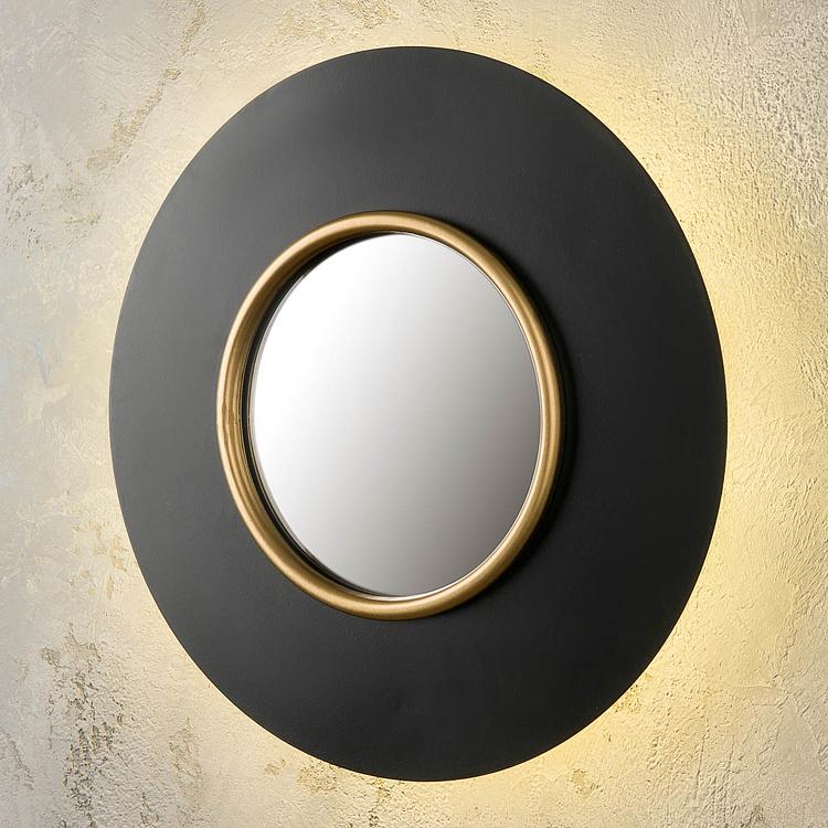 Круглое зеркало с подсветкой в чёрной раме Mirror With Led Light