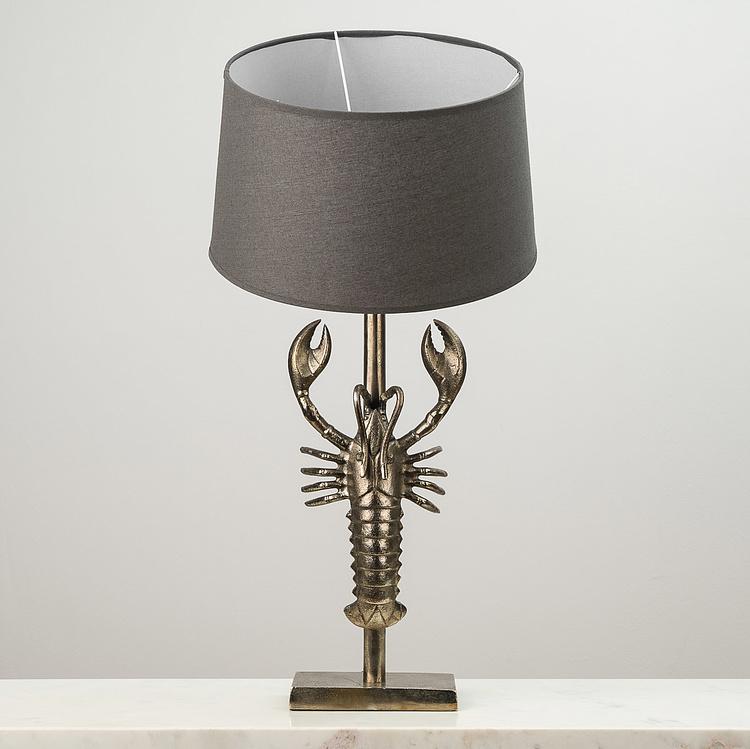 Настольная лампа с абажуром Лобстер Lobster Table Lamp Silver With Shade