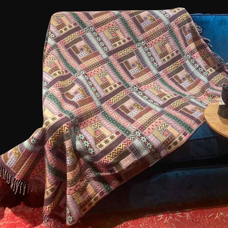 Разноцветный шерстяной плед Балтимора в красных тонах, 130x180 см Baltimora Plaid Wool Multicolor 130x180 cm