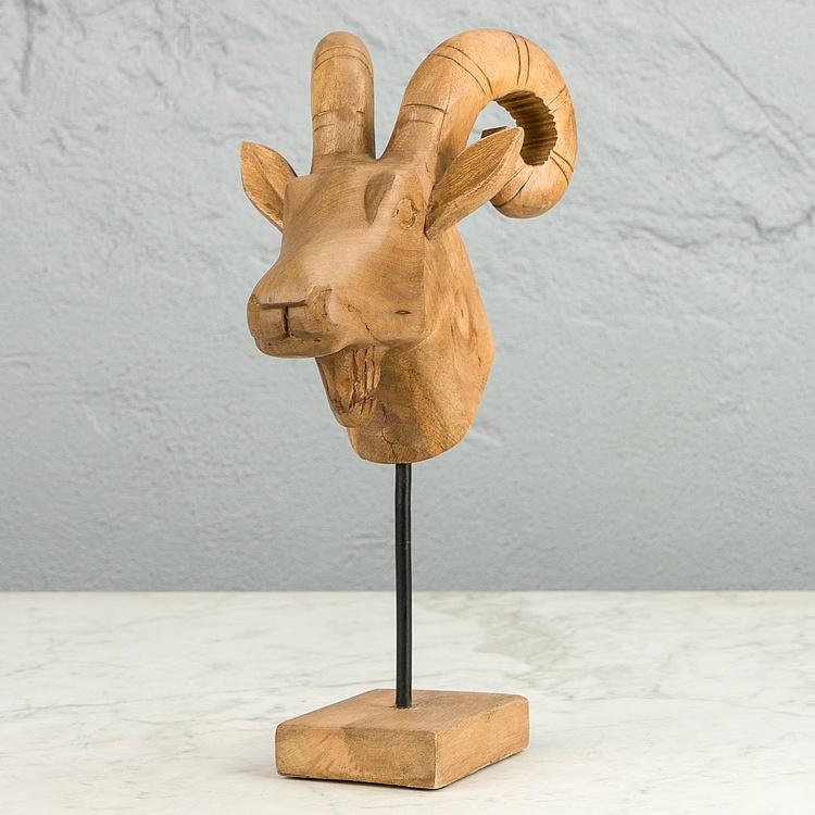Статуэтка Голова козерога Билли Billy Goat Head Mango Wood
