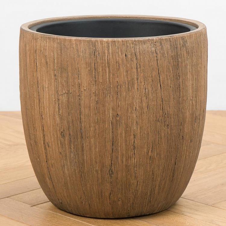 Кашпо-чаша Эффектори светлый дуб, L Effectory Wood Bowl Pot Light Oak Large
