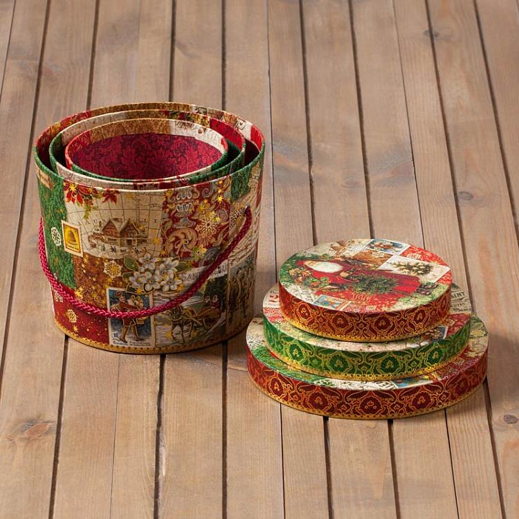 Круглая подарочная коробка Рождество, M Nest Treat Box Xmas Victoriana Medium