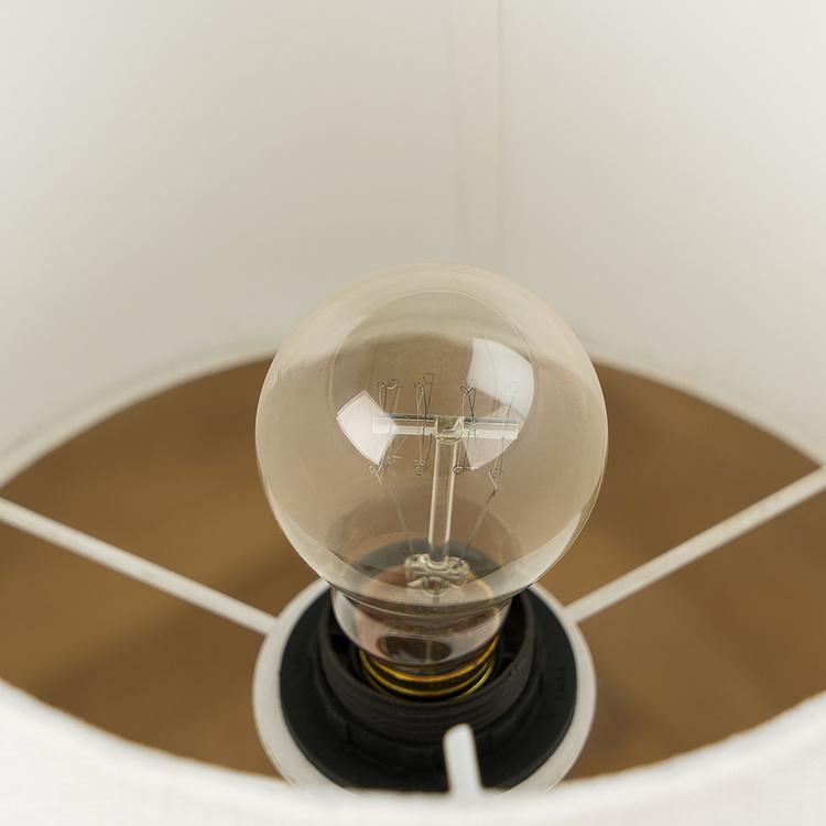 Настольная лампа с белым абажуром и мраморным основанием Beige Marble Base Table Lamp With Shade