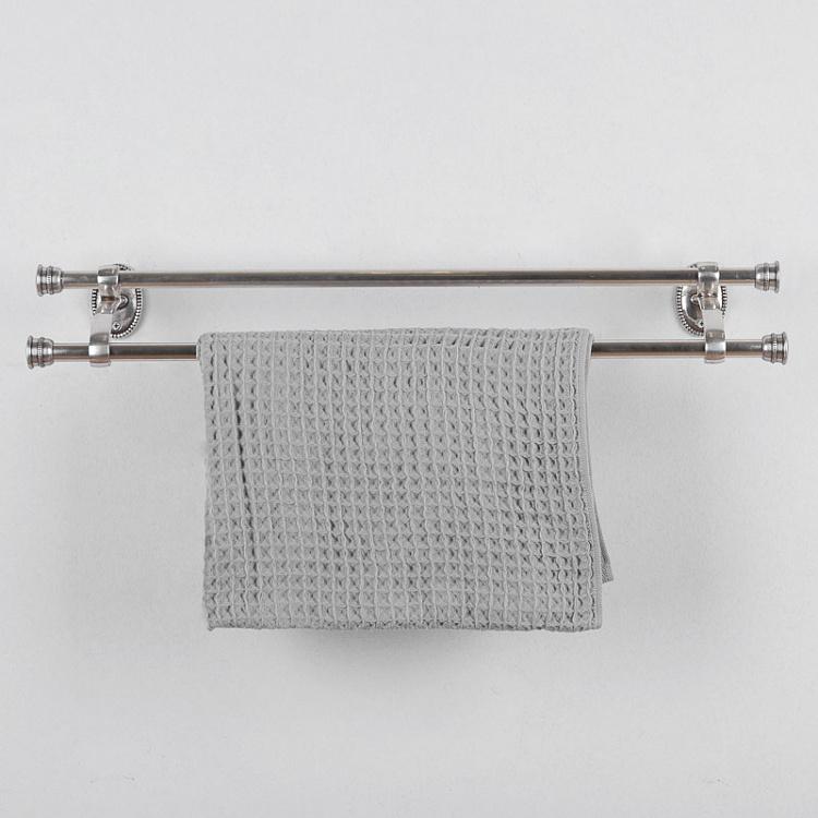 Двухместная вешалка для полотенец цвета состаренного серебра Beads Double Towel Rail Antique Silver