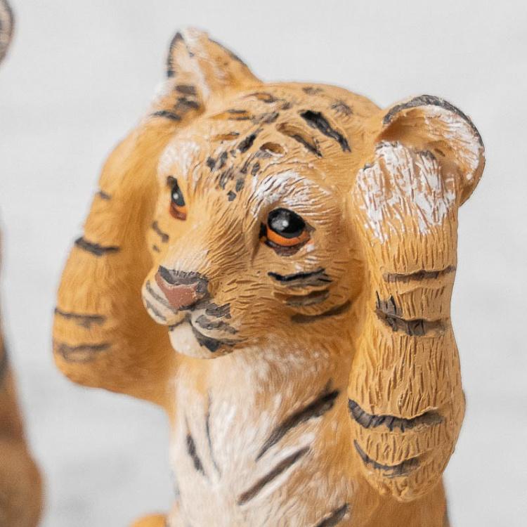 Набор из трёх статуэток Тигрята Не вижу, не слышу, не говорю Set Of 3 See/Hear/Speak No Evil Tigers Orange/White 10 cm