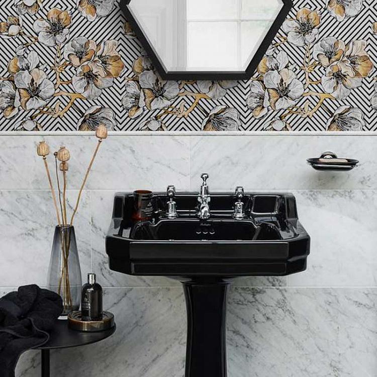 Настенная овальная чёрная мыльница в подставке цвета хром Soap Dish Chrome And Black