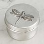 Шкатулка Dragonfly Round Box Silver
