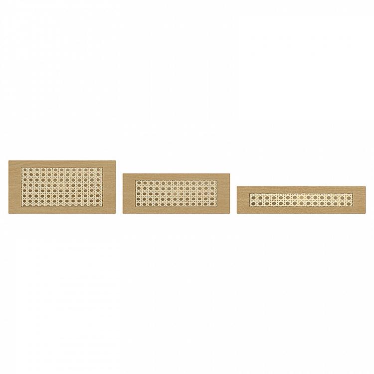 Набор из трёх коробок для стеллажа Сториз, светлый дуб Set Of 3 Stories Trays, Oak, Venetian Cane