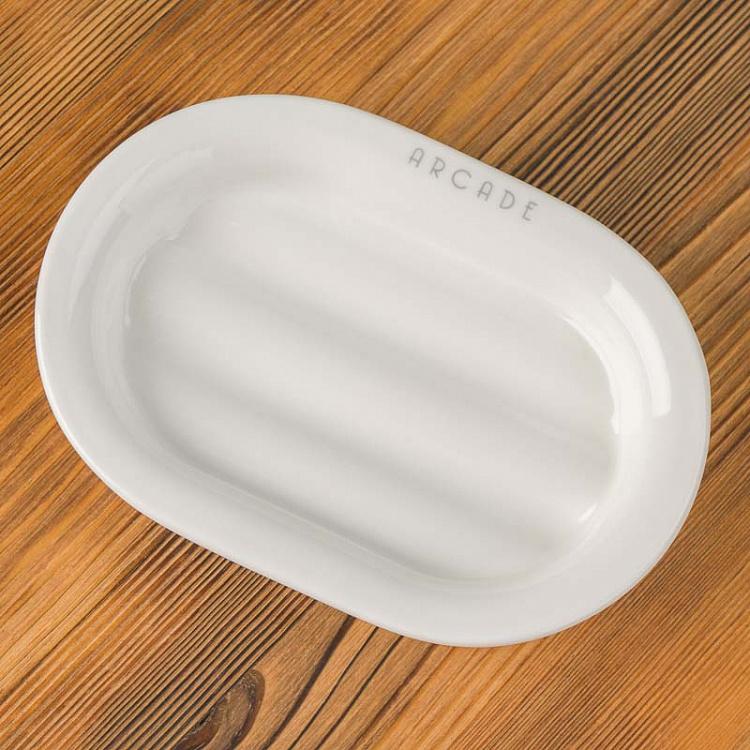 Овальная белая мыльница Аркада Arcade Soap Dish White