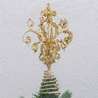 Glitter Sequin Chandelier Tree Topper Gold 25,5 cm