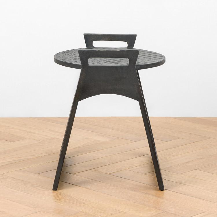 Табурет с чёрными ручками Золя Zola Stool With Handles Black