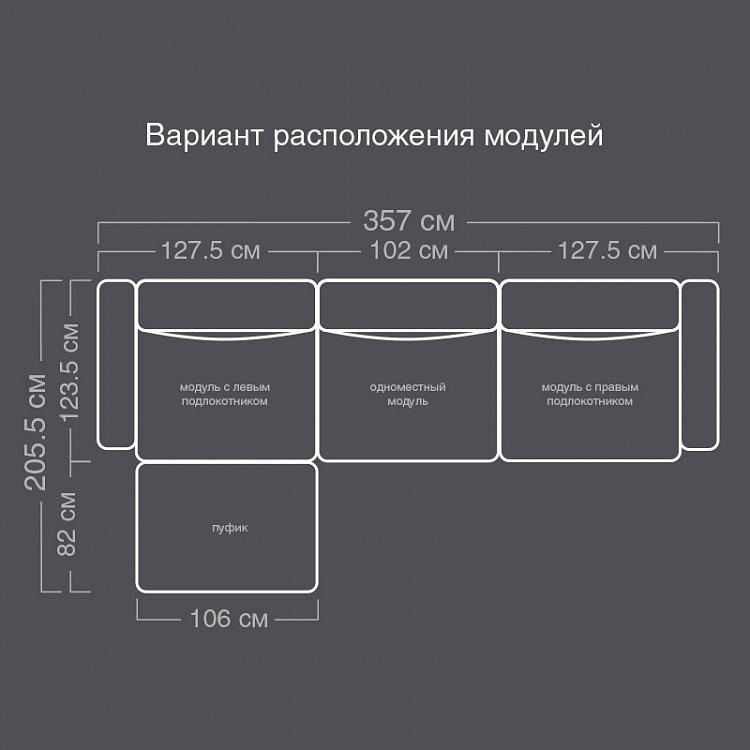 Угловой модульный диван Нирвана 4, L Nirvana Group Large 4
