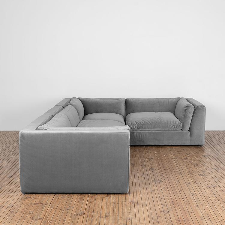 Угловой модульный бархатный диван Зенна 2, S Zenna Group Small 2 Velvet