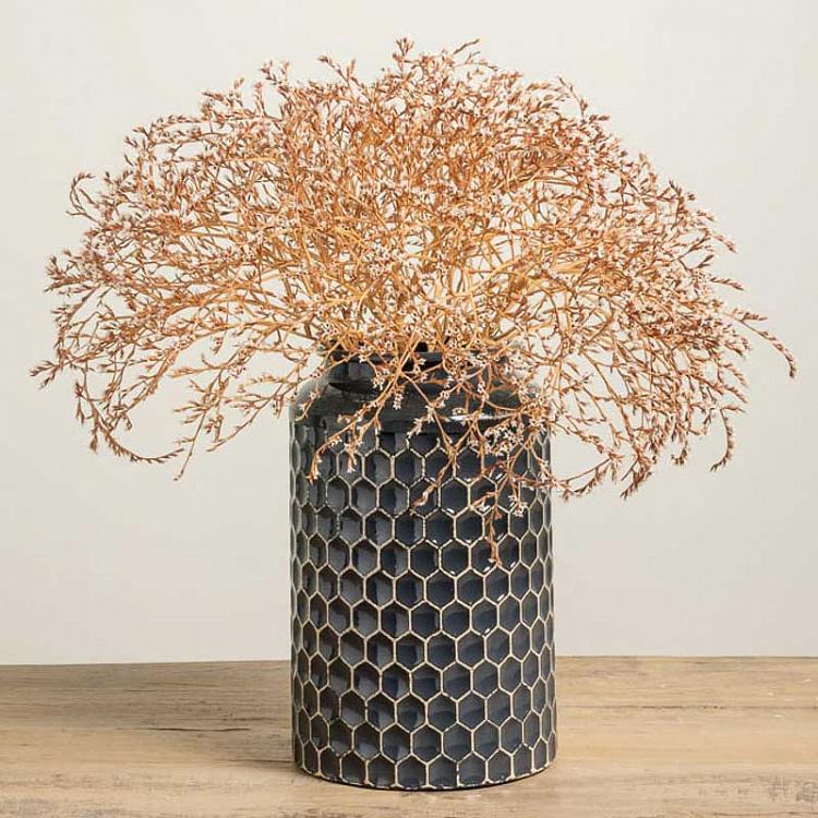 Декоративная тёмно-синяя металлическая ваза Dark Blue Metal Vase