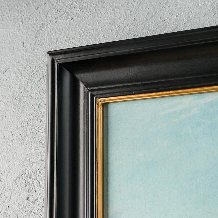 Картина-олеография в чёрно-золотой раме Мореплавание 2 Shipping Scene 2, ANTB Frame