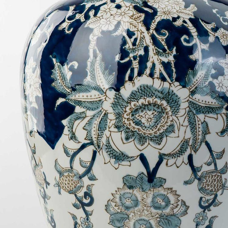 Ваза Брин с крышкой и цветочным узором Bryn Ginger Jar Large