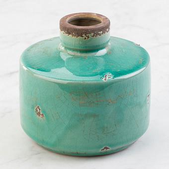 Bottle Vase Aqua Blue Wide