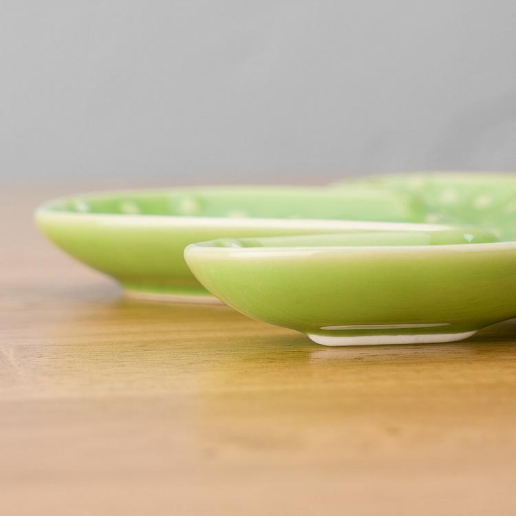 Салатовое сервировочное блюдо Пачи кактус Pachy Cactus Plate Light Green