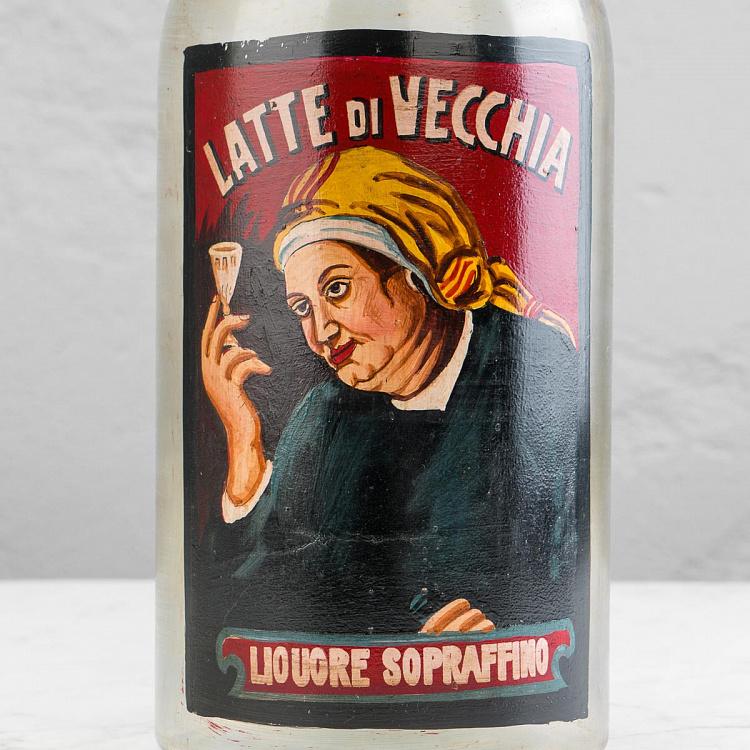Бутыль с ручной росписью Латте ди Веккья Handpainted Glass Bottle Latte Di Vecchia