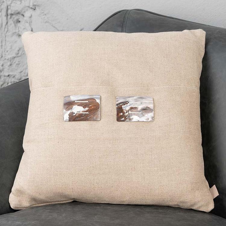 Декоративная льняная подушка 69 69 Cushion