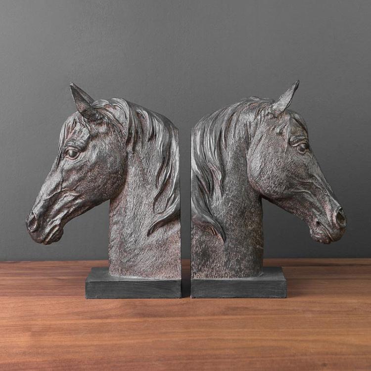 Набор из двух держателей для книг Кони 2 Bookend Horse Heads 2