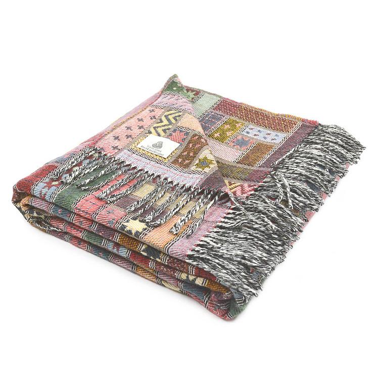 Разноцветный шерстяной плед Балтимора в красных тонах, 130x180 см Baltimora Plaid Wool Multicolor 130x180 cm