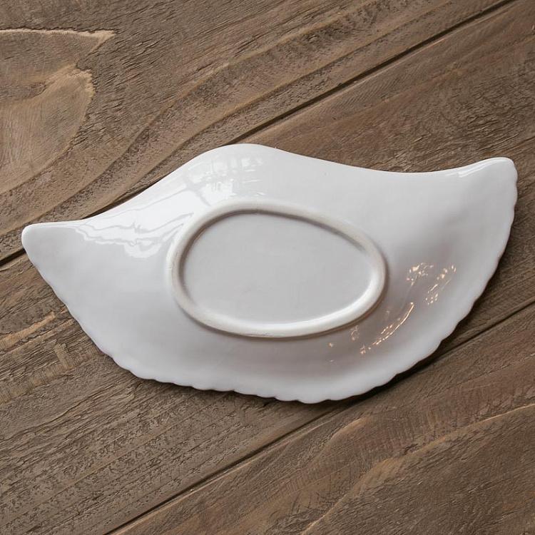 Белое сервировочное блюдо Крыло, S Small White Dish Aile