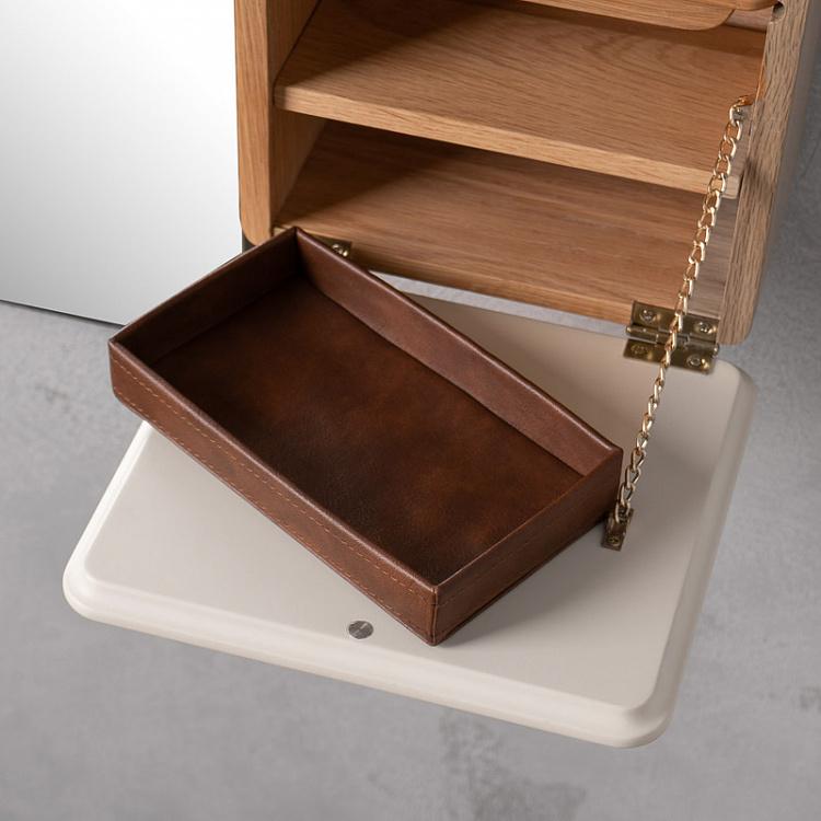 Настенное зеркало с полкой и ящиком Ещё один взгляд, светлый дуб One More Look Mirror Stand, Oak