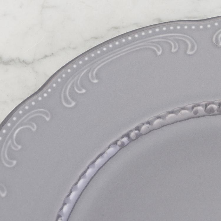 Туманно-серая обеденная тарелка Старая Вена, L Vecchio Vienna Dinner Plate Large London Smoke