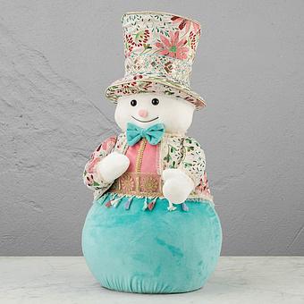 Floral Snowman With Hat 65 cm