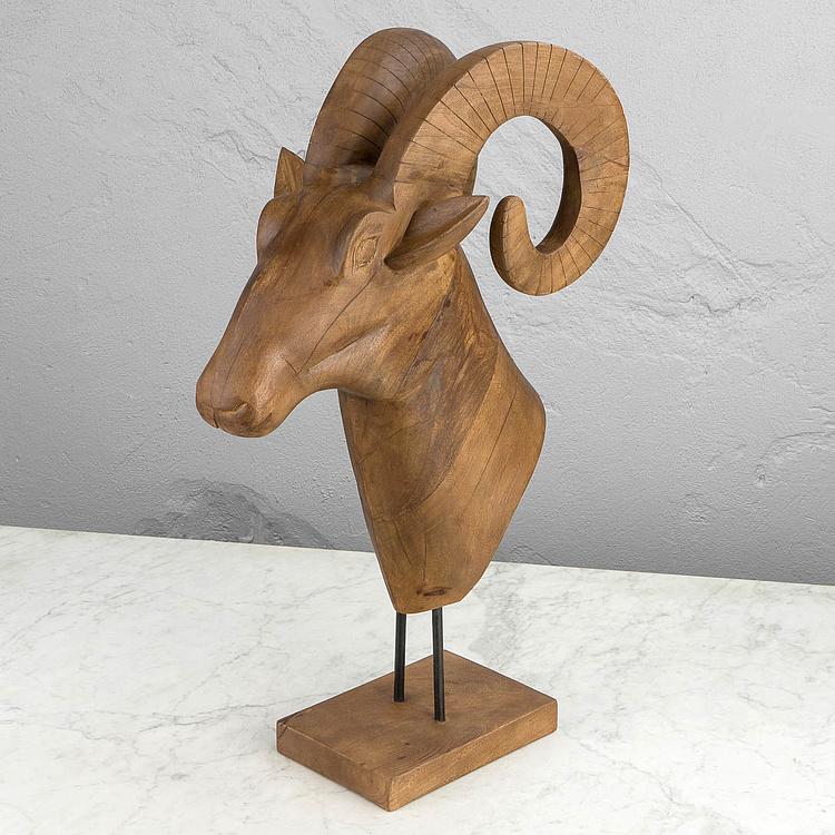 Статуэтка Голова барана, L Ram Head Wood Large