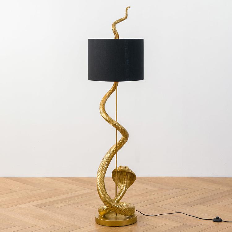 Торшер Каара с чёрным абажуром Floor Lamp Kaara With Black Shade