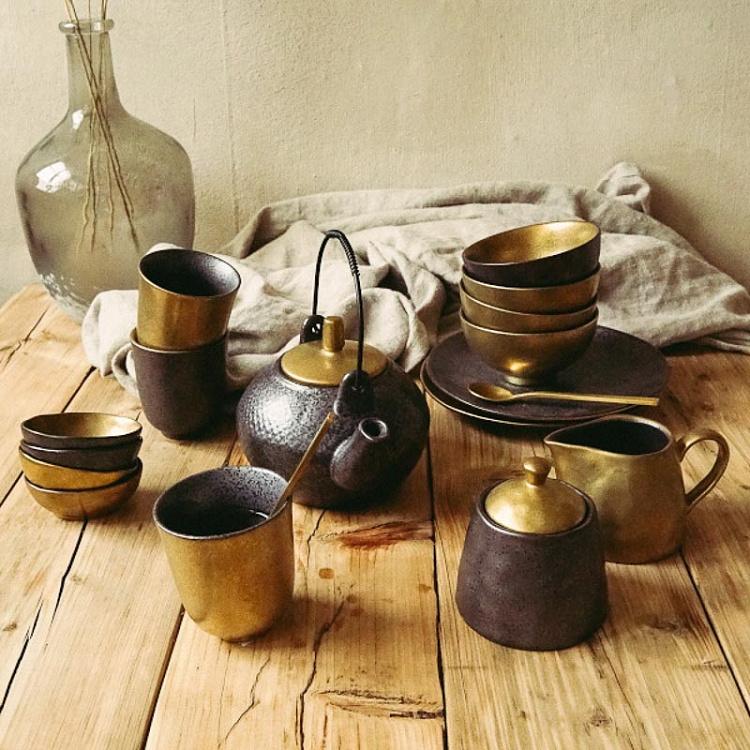 Чёрно-золотой чайник Цейлон Ceylon Teapot Black And Gold