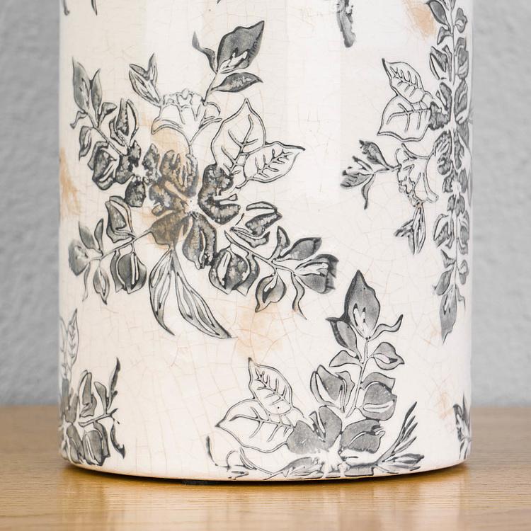 Ваза с узором из серых цветов, S Flower Vase Small Blue