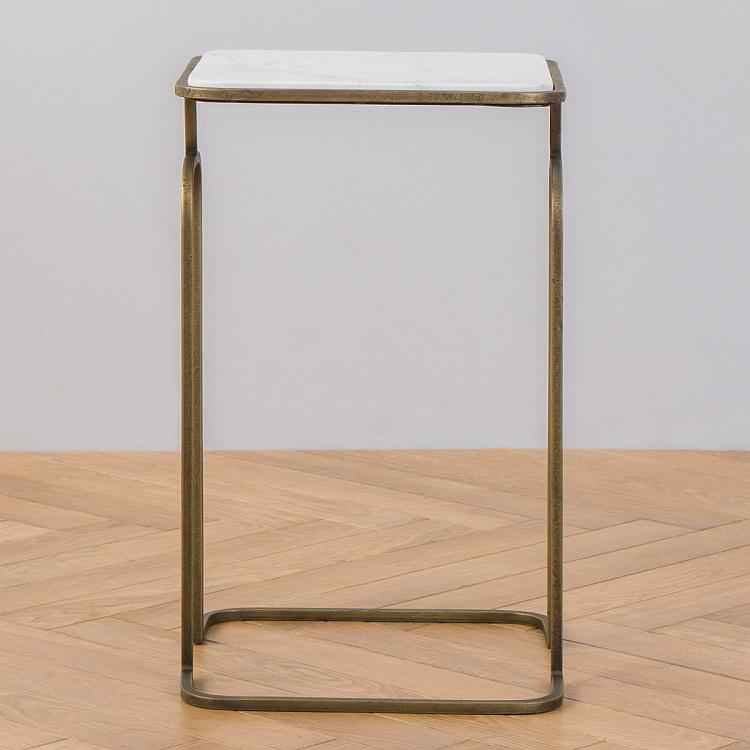 Прикроватный столик с мраморной столешницей Вагнер Wagner Marble Top Side Table