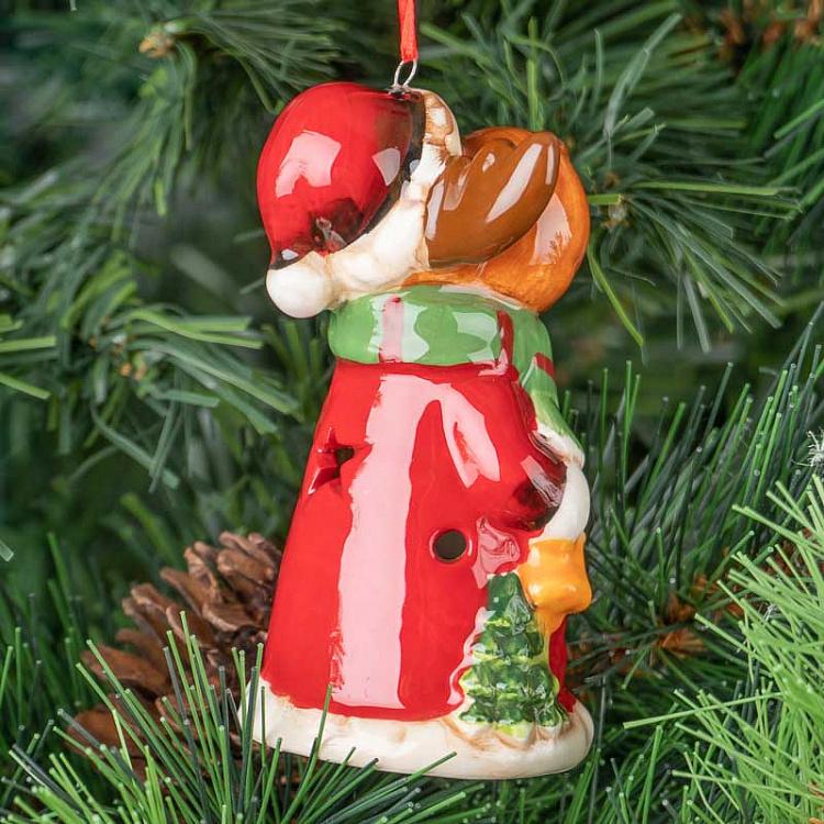 Ёлочная игрушка с лампочкой Лось Christmas Elk With Lights 9 cm