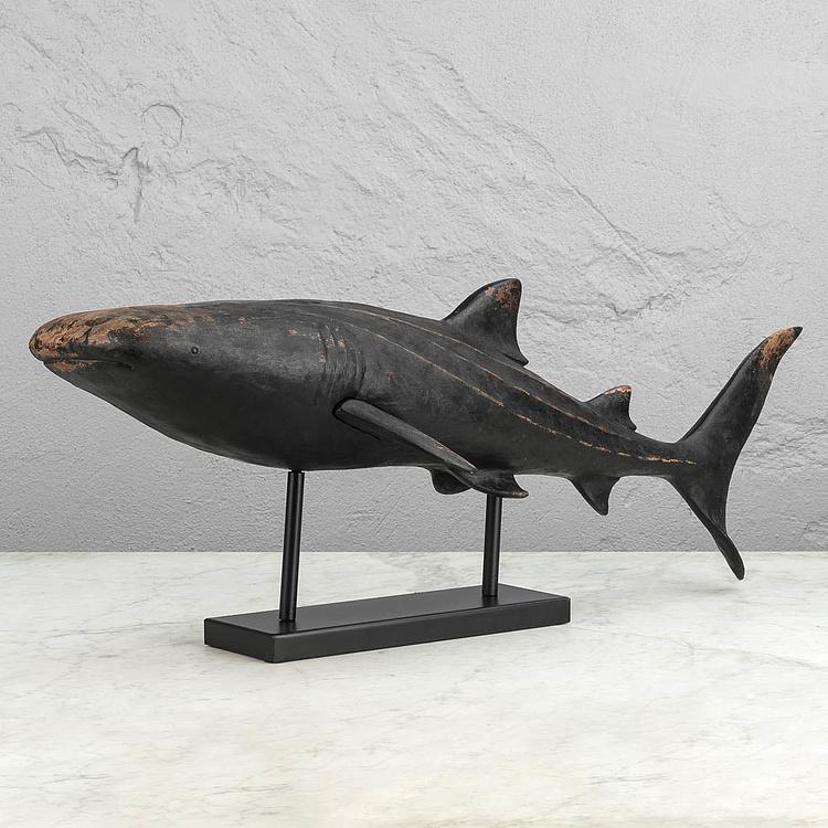 Статуэтка на подставке Чёрная акула, L Black Shark On Metal Base Large
