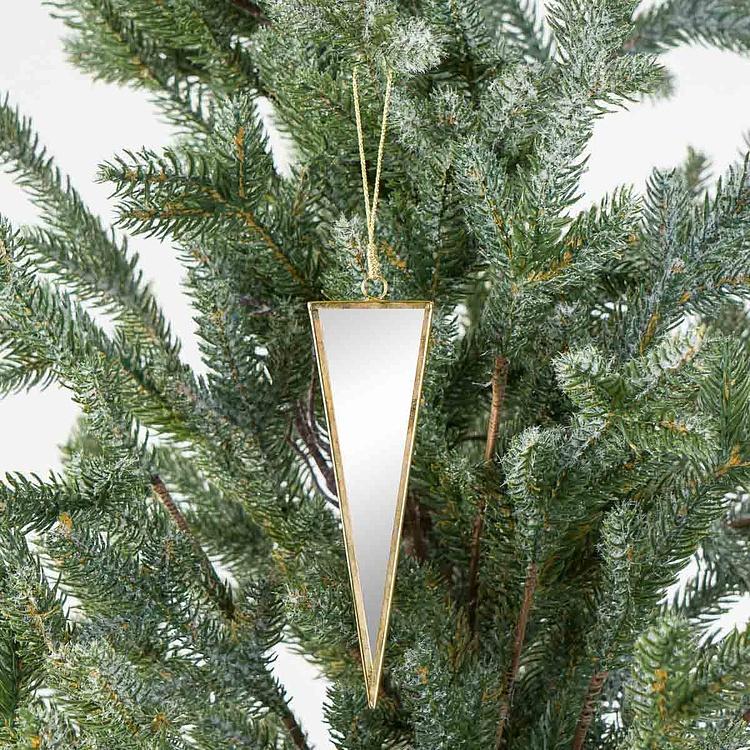 Новогодняя подвеска Зеркальный треугольник, S Triangular Mirror Pendant 15 cm