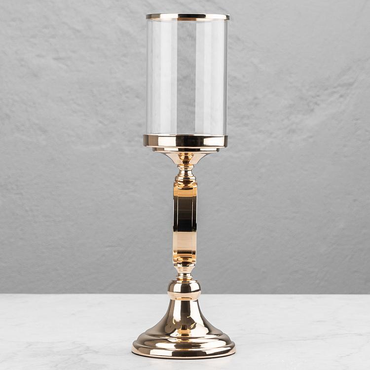 Металлический подсвечник с зеркалом Metal Mirror Candle Holder Gold