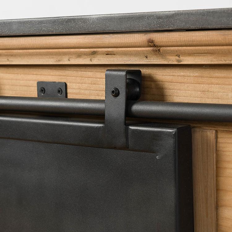 Тумба с двумя раковинами и раздвижной дверью Карелия Karelia Double Vanity With Sliding Iron Door DB