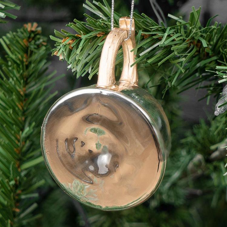 Ёлочная игрушка Серебряный чайник Glass Hanger Teapot Silver 10 cm
