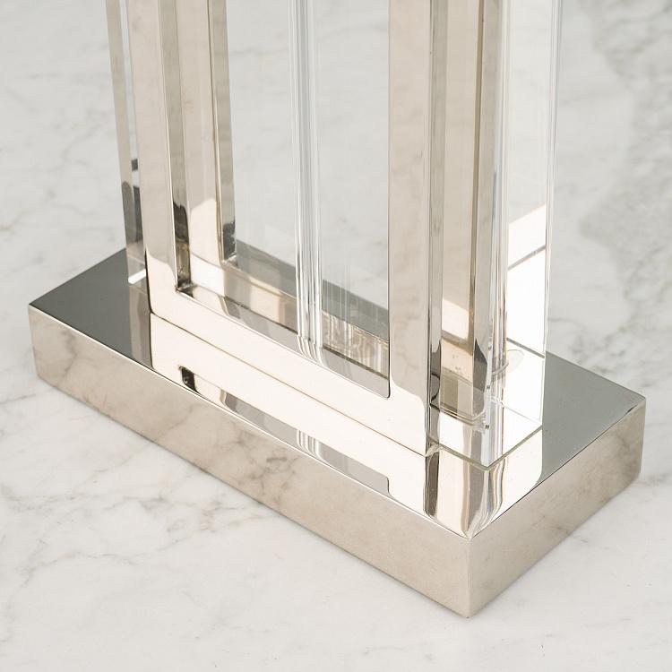 Настольная лампа Арлингтон из стекла и никелированной стали Lamp Arlington Crystal