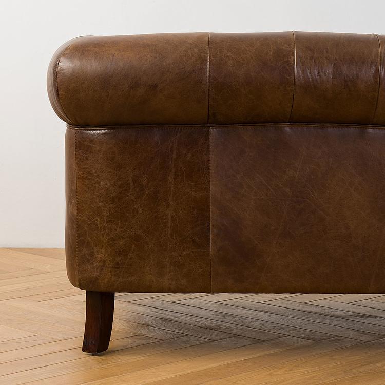 Трёхместный диван Парламент, красно-коричневые ножки Parlament 3 Seater, Red Brown Wood D