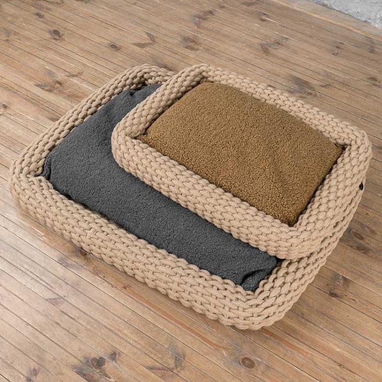 Серая лежанка для собак/кошек Амели, L Amelie Cushion Large, Grey