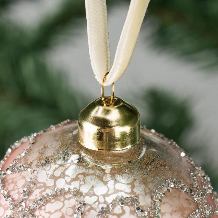 Ёлочная игрушка Розовый состаренный шар Ball Aged Pink 8 cm