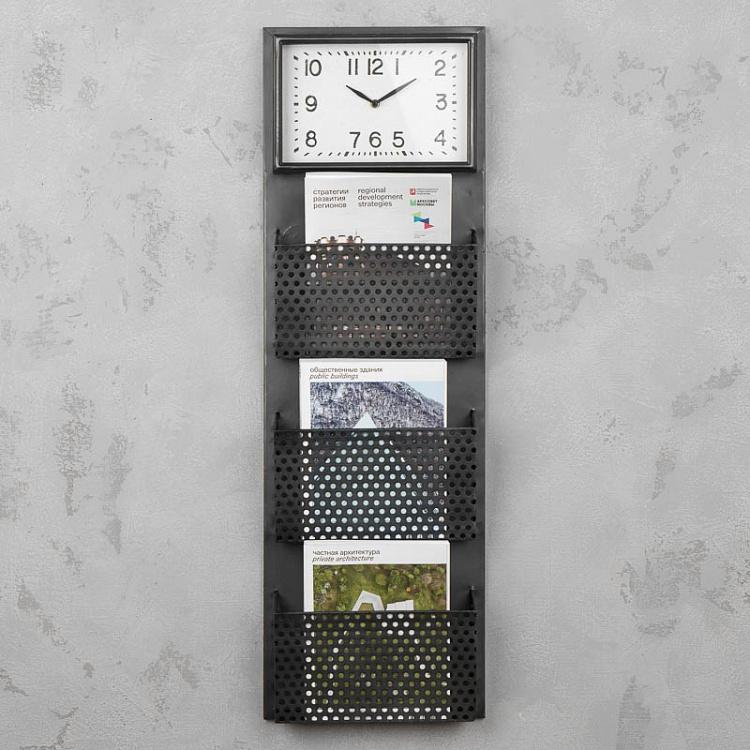 Часы с газетницей Clock With Documents Holder