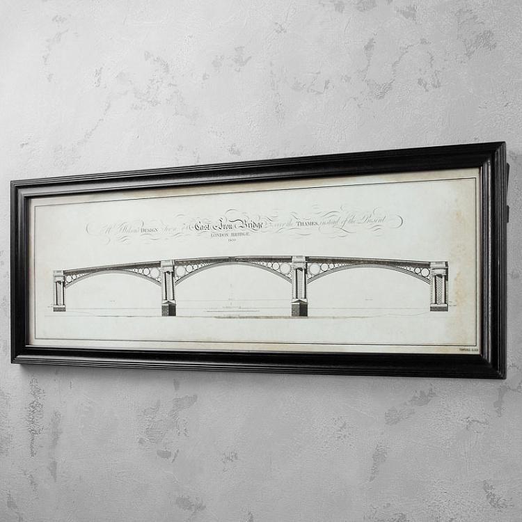 Картина-принт Лондонский мост со светлым фоном, S Architectural London Bridge Natural Small