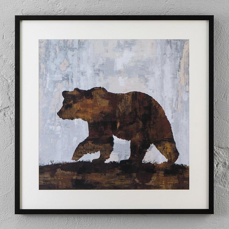 Картина-принт Фигура медведя Bear Shape Frame